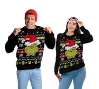 United Labels Grinch Weihnachtspullover Unisex, Schwarz, L, Winter Strickpullover, Pullover für Herren und Damen