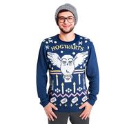 United Labels Harry Potter Hedwig Weihnachtspullover, Merch für Damen und Herren, Blau, Sweatshirt in Größe XXL, 100% Polyacryl