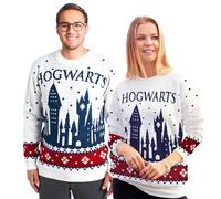 United Labels Harry Potter Hogwarts Weihnachtspullover, Merch für Damen und Herren, Weiß, Sweatshirt in Größe XXL, 100% Polyacryl