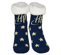 United Labels Harry Potter Kuschelsocken für Damen, Blau, 39-42, flauschige Stoppersocken Logo Sterne, Wintersocken, warme Socken, Hüttensocken