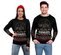 United Labels Harry Potter Weihnachtspullover Unisex I'd Rather Stay at Hogwarts This Christmas, Schwarz, XXL, Winter Strickpullover, Pullover für Herren und Damen