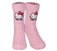 United Labels Hello Kitty Hüttensocken - Strick Haussocken mit Sherpa Futter für Damen Kuschelsocken Flauschige Wintersocken warme Frauen Socken OneSize Rosa