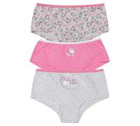 United Labels Hello Kitty Panty für Mädchen - Kinder Unterhose Slip Unterwäsche Rosa/Grau (3er Pack) (DE/NL/SE/PL, Numerisch, 134, 140, Regular, Rosa/Grau)