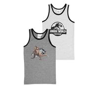 United Labels Jurassic World Unterhemd für Jungen Kinder Tank Top Hemdchen Unterwäsche Grau (2er Pack) (DE/NL/SE/PL, Numerisch, 110, 116, Regular, Grau)