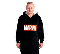 United Labels Marvel Oversize Hoodie Decke mit Ärmeln und Kapuze für Herren, Schwarz, Kuschelpullover Einheitsgröße, Flauschiger Deckenpullover