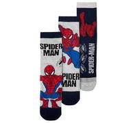 United Labels Marvel Spider-Man Socken für Jungen - Kinder Sneaker Kindersocken Söckchen Grau/Blau (3er Pack) (DE/NL/SE/PL, Numerisch, 31, 34, Regular, Grau/Blau)
