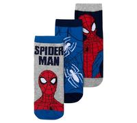 United Labels Marvel Spiderman Socken für Jungen - Kinder Sneaker Kindersocken Söckchen Blau/Grau (3er Pack) (DE/NL/SE/PL, Numerisch, 31, 34, Regular, Blau/Grau)