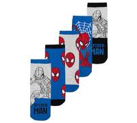 United Labels Marvel Spiderman Socken für Jungen Sneaker Kindersocken Kinder Söckchen Blau/Grau (5er Pack) (DE/NL/SE/PL, Numerisch, 35, 38, Regular, Blau/Grau)