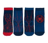 United Labels Marvel Spiderman Socken für Jungen Sneaker Kindersocken Söckchen Blau/Rot (4er Pack) (as3, numeric, numeric_31, numeric_34, regular, 31-34)