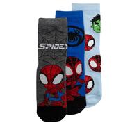 United Labels Marvel Spiderman Socken für Jungen - Spidey Kinder Sneaker Kindersocken Söckchen Grau/Blau (3er Pack) (DE/NL/SE/PL, Numerisch, 27, 30, Regular, Grau/Blau)