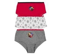 United Labels Miraculous Panty für Mädchen - Ladybug Kinder Unterhose Slip Unterwäsche Rot/Weiß/Grau (3er Pack) (DE/NL/SE/PL, Numerisch, 122, 128, Regular, Rot/Weiß/Grau)