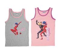 United Labels Miraculous Unterhemd für Mädchen Kinder Tank Top Hemdchen Unterwäsche Grau/Rosa (2er Pack) (as3, Numeric, Numeric_110, Numeric_116, Regular, 110-116)