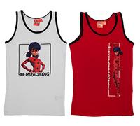 United Labels Miraculous Unterhemd für Mädchen Kinder Tank Top Hemdchen Unterwäsche Rot/Weiß (2er Pack) (as3, numeric, numeric_134, numeric_140, regular)