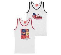 United Labels Miraculous Unterhemd für Mädchen - Ladybug Kinder Tank Top Hemdchen Unterwäsche Weiß/Grau (2er Pack) (DE/NL/SE/PL, Numerisch, 122, 128, Regular, Weiß/Grau)