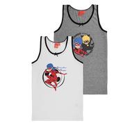 United Labels Miraculous Unterhemd für Mädchen - Ladybug Kinder Tank Top Hemdchen Unterwäsche Weiß/Grau (2er Pack) (DE/NL/SE/PL, Numerisch, 134, 140, Regular, Weiß/Grau)