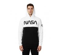 United Labels NASA Pullover mit Kapuze für Herren, Weiß Schwarz, L, Hoodie, Sweatshirt aus Baumwolle, Kapuzenpullover