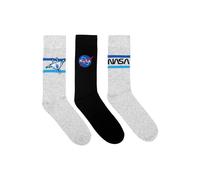 United Labels NASA Socken für Herren - Sneaker Männer Strümpfe Grau/Schwarz (3er Pack) (DE/NL/SE/PL, Numerisch, 43, 46, Regular, Regular, Grau/Schwarz)