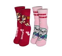United Labels Paw Patrol ABS Socken für Mädchen - Kinder Stoppersocken antirutsch Söckchen Rot/Rosa (2er Pack) (DE/NL/SE/PL, Numerisch, 31, 34, Regular, Rot/Rosa)