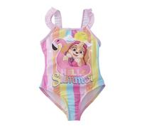 United Labels Paw Patrol Badeanzug für Mädchen mit Rüschen, Skye Hello Summer, Bunt, 122-128, Schwimmanzug Kinder, Schwimmkleidung