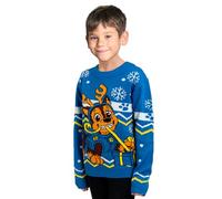United Labels Paw Patrol Pullover Chase, blau, 122 128, Weihnachtspullover für Jungen, Winter Strickpullover