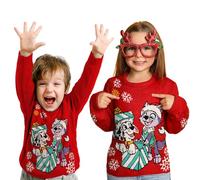 United Labels Paw Patrol Pullover Marshall und Everest, Rot, 98 104, Weihnachtspullover für Kinder, Winter Strickpullover für Jungen und Mädchen