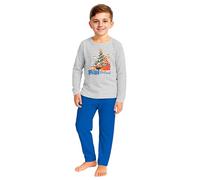 Paw Patrol Schlafanzug für Jungen - Christmas Kinder Winter Pyjama Set Weihnachten Langarm mit Hose Grau/Blau 98/104