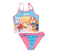 United Labels Tankini-Badeanzug Hello Summer für Mädchen mit Rüschen, 2-teilig Rosa/Blau Gr. 98-104