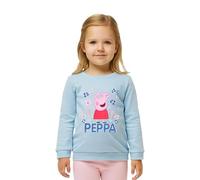 United Labels Peppa Wutz Pullover für Mädchen, Blau, 98-104, Sweatshirt aus Baumwolle, Langarmshirt für Kinder, Shirt Langarm