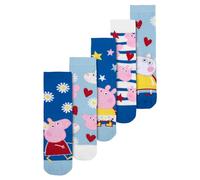 United Labels Peppa Wutz Socken für Mädchen - Kinder Sneaker Kindersocken Söckchen Blau (5er Pack) (DE/NL/SE/PL, Numerisch, 23, 26, Regular, Blau)