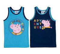 United Labels Peppa Wutz Unterhemd für Jungen Kinder Tank Top Hemdchen Unterwäsche Blau (2er Pack) (as3, Numeric, Numeric_110, Numeric_116, Regular, 110-116)