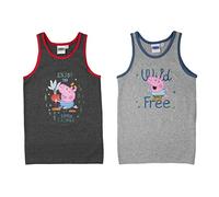 United Labels Peppa Wutz Unterhemd für Jungen Kinder Tank Top Hemdchen Unterwäsche Grau (2er Pack) (98-104)