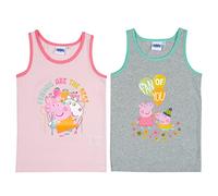 United Labels Peppa Wutz Unterhemd für Mädchen Kinder Tank Top Unterwäsche Rosa/Grau (2er Pack) (as3, Numeric, Numeric_110, Numeric_116, Regular, 110-116)