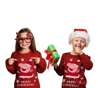 United Labels Peppa Wutz Weihnachtspullover für Kinder, Rot, 110 116, Ugly Christmas Sweater, Pullover, Winter Strickpullover für Jungen und Mädchen