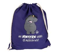 United Labels Pummel & Friends Turnbeutel 37x46 cm, Lila, Baumwolle, Sportbeutel mit Kordelzug, Grummeleinhorn Stoffbeutel für Reisen und Sport