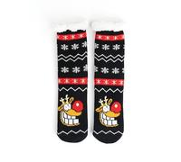 United Labels Ralph Ruthe Kuschelsocken für Damen und Herren, Schwarz, 39-42, flauschige Stoppersocken Rentier Rudi, Wintersocken, warme Socken, Hüttensocken