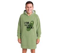 United Labels Rick and Morty Oversize Hoodie Decke mit Ärmeln und Kapuze für Herren, Grün, Pickle Rick, Kuschelpullover Einheitsgröße, Flauschiger Deckenpullover