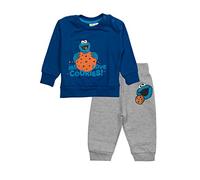 United Labels Sesamstraße Baby Set - Krümelmonster Unisex Oberteil Pullover mit Hose 2-Teiler Grau/Blau (62-68)