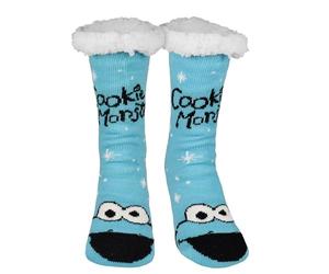 United Labels Sesamstraße Krümelmonster Hüttensocken - Haussocken für Herren Kuschelsocken Flauschige Wintersocken warme Männer Socken Blau (DE/NL/SE/PL, Numerisch, 43, 46, Regular, Regular)