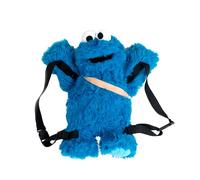 United Labels Sesamstraße Krümelmonster Rucksack 38 cm, 3D Plüsch Rucksack mit verstellbaren Gurten, Plüschtier blau