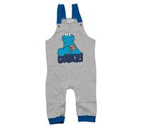 United Labels Sesamstraße Latzhose für Jungen - Krümelmonster Hose mit Hosenträger Overall Cookie Monster Grau (as3, Numeric, Numeric_62, Numeric_68)