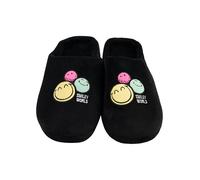 United Labels Smileyworld Hausschuhe für Damen - Smiley Puschen Slipper Pantoffeln Schlappen Schwarz (Schwarz, EU Schuhgrößensystem, Erwachsene, Damen, Numerisch (von/bis), M, 37, 38)