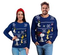 United Labels Snoopy Weihnachtspullover Unisex, Blau, 3XL, Winter Strickpullover, Pullover für Herren und Damen