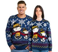 United Labels Snoopy Weihnachtspullover Unisex, Blau, S, Winter Strickpullover, Pullover für Herren und Damen