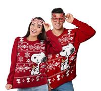 United Labels Snoopy Weihnachtspullover Unisex, Rot, 3XL, Winter Strickpullover, Pullover für Herren und Damen