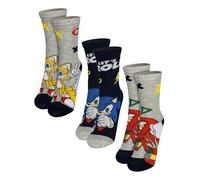 United Labels Sonic The Hedgehog Socken für Jungen - Kinder Kindersocken Söckchen Grau/Blau (3er Pack) (DE/NL/SE/PL, Numerisch, 23, 26, Regular)