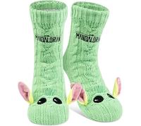 United Labels Star Wars The Mandalorian Kuschelsocken für Herren, Grün, OneSize 40-45, flauschige Stoppersocken mit Sherpa Futter, warme Socken, Hüttensocken Baby Yoda Grogu