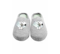 United Labels The Peanuts Hausschuhe für Damen Snoopy - Herz Puschen Slipper Pantoffeln Grau 41-42