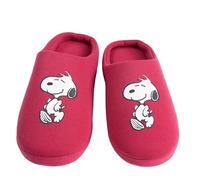 United Labels The Peanuts Snoopy Hausschuhe für Damen - Puschen Slipper Pantoffeln Schlappen Bordeaux Rot (Rot, EU Schuhgrößensystem, Erwachsene, Numerisch (von/bis), M, 37, 38)