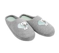 United Labels The Peanuts Hausschuhe für Damen Snoopy - Herz Puschen Slipper Pantoffeln Grau 39-40