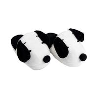 United Labels The Peanuts Snoopy Hausschuhe mit Wackelohren, Weiß Schwarz, 38/40, Plüsch Pantoffeln für Damen, Puschen, Slipper